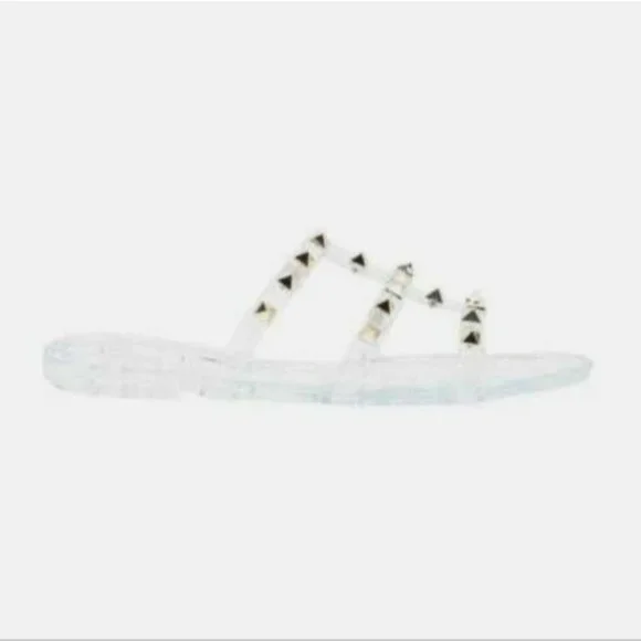 Olivia Miller Milos Island Jelly Slide Sandals Clear -6 - Picture 2 of 7